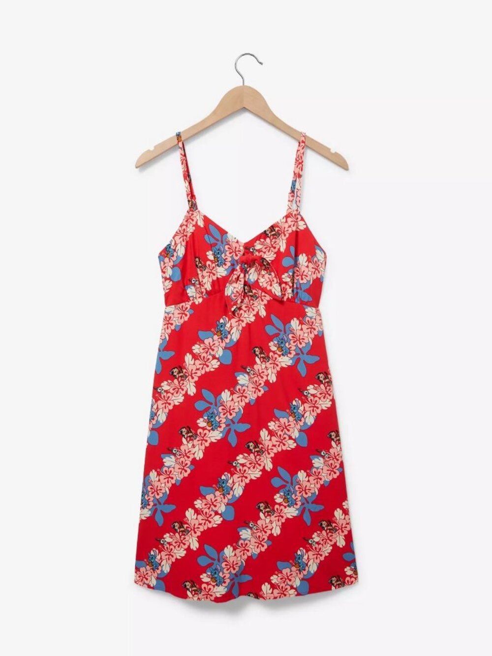Her Universe Disney Lilo & Stitch Red Floral Sundress XS Tie Front Hibiscus